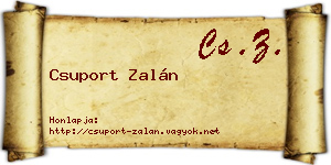 Csuport Zalán névjegykártya